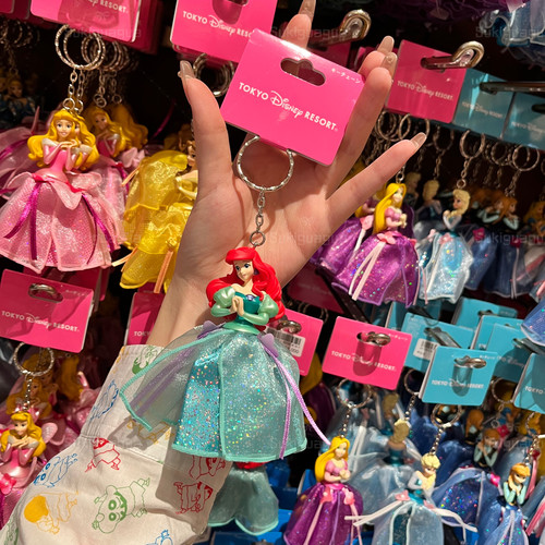 日本 Disney迪士尼 美人鱼长发公主安娜艾莎公主钥匙扣钥匙圈挂件