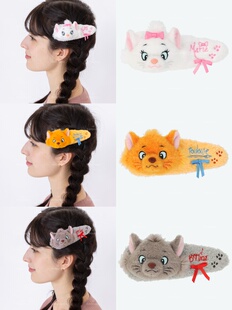 日本 Disney迪士尼 玛丽猫三兄弟毛绒发夹玛丽猫伯里欧杜洛斯发夹