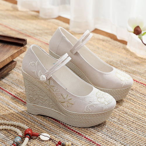 古风鞋子高跟汉服鞋春增高旗袍鞋