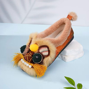 冬加绒非遗虎头鞋女成人国潮布鞋