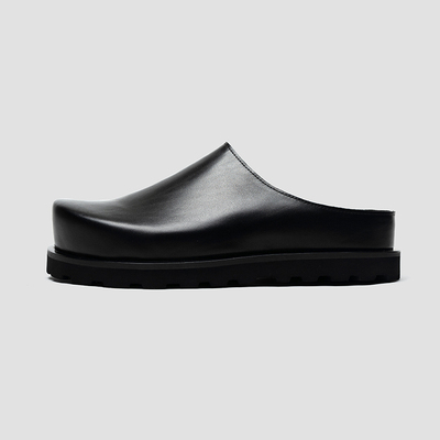 水洗小牛皮博肯拖鞋男士高端半拖