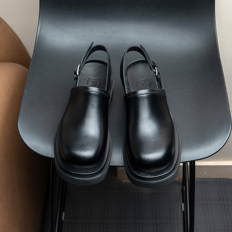 男士真皮透气增高包头凉鞋潮