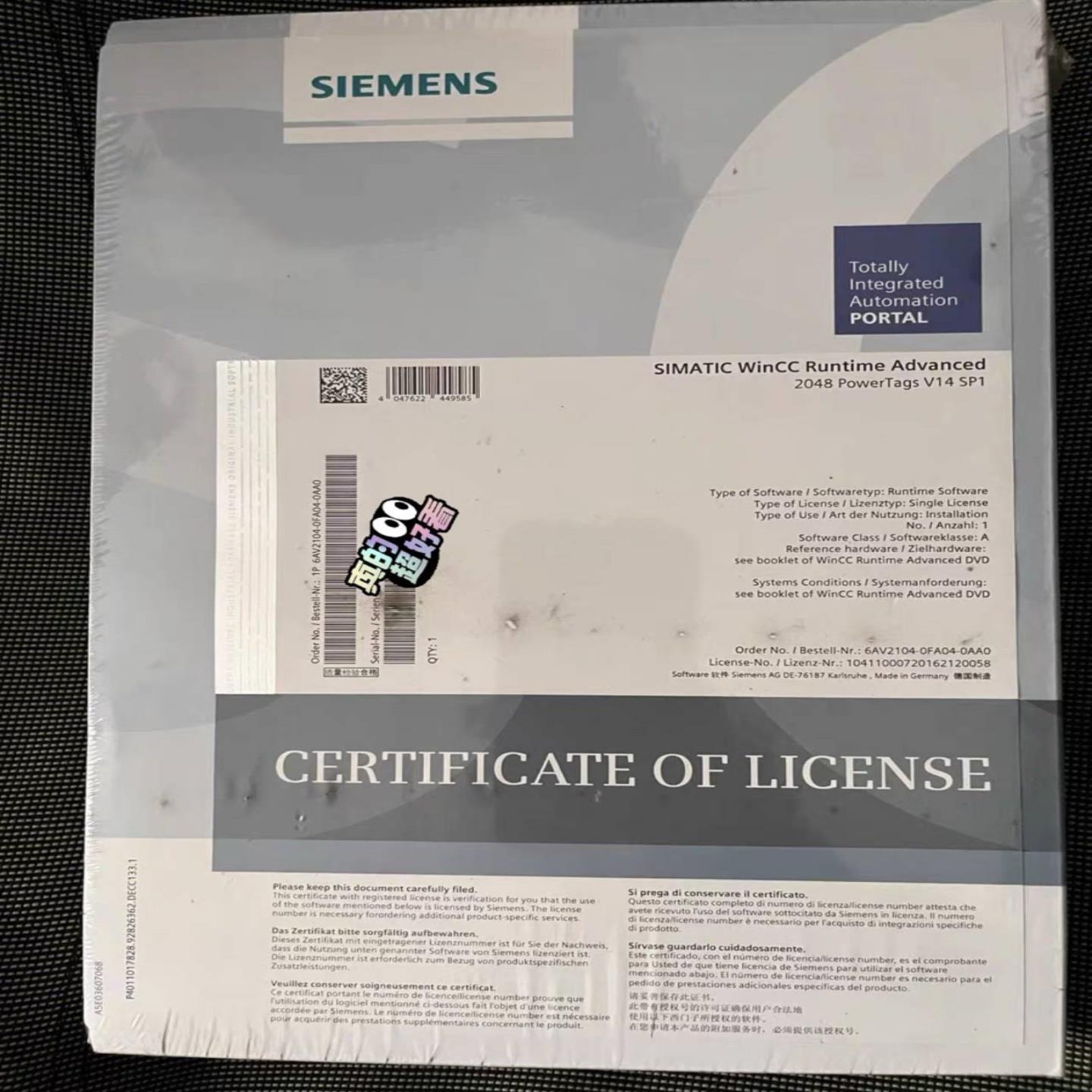 配件6AV2104-0FA04-0AA0西门子拍前询价 2048tagswincc runti议价