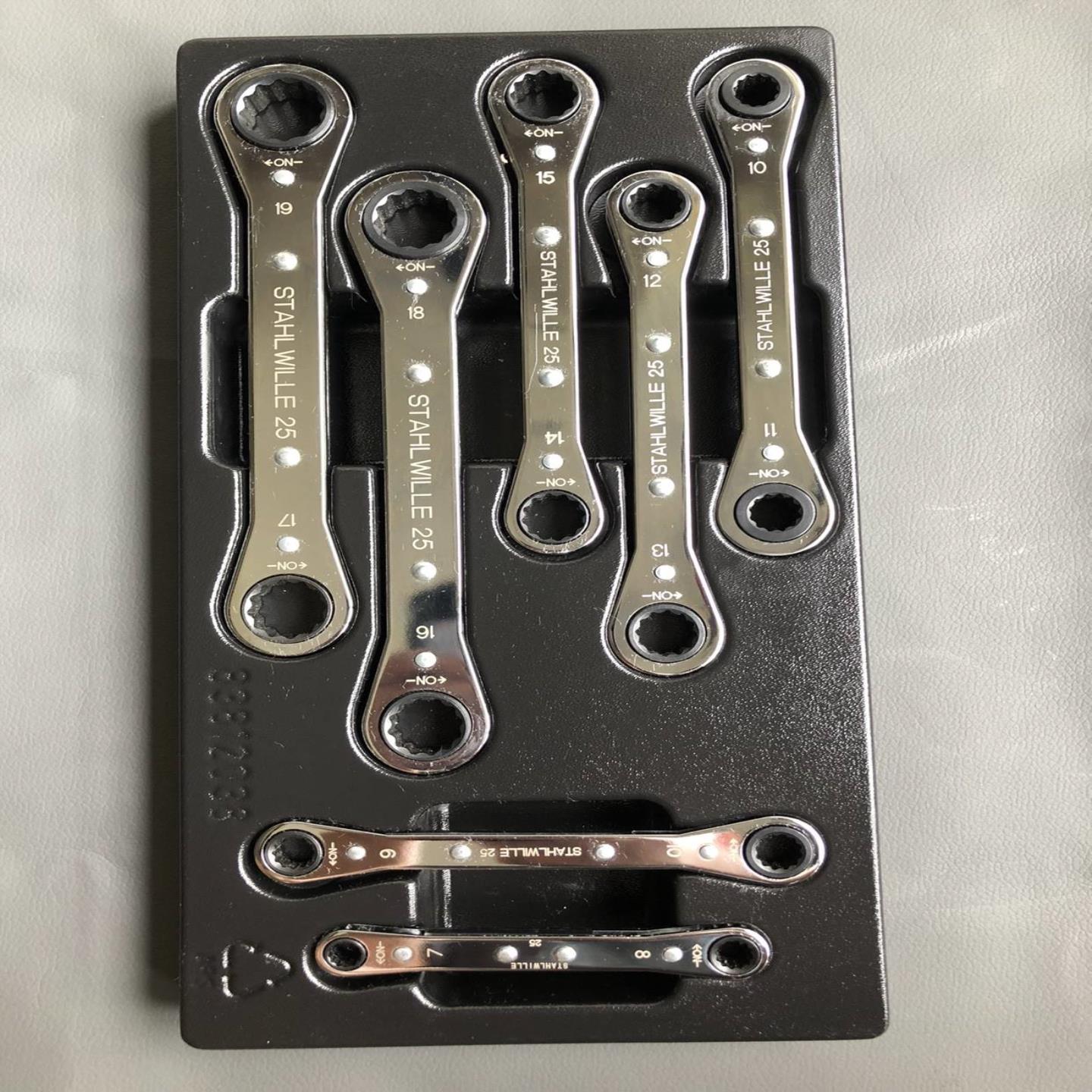 配件德国STAHLWILLE达威力棘轮梅花扳手七件套ES 257 议价