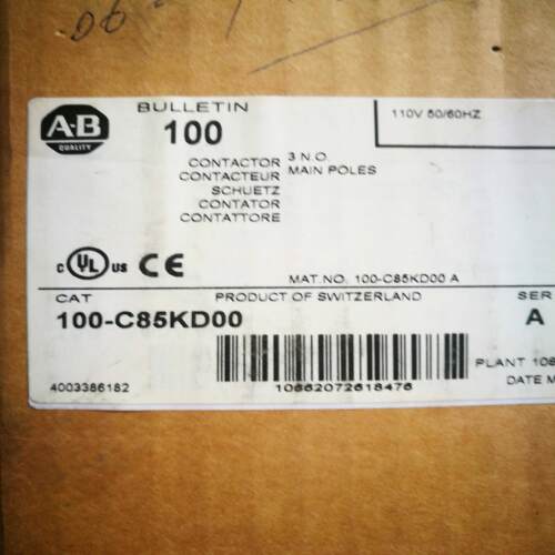 配件ABAllen-Bradley 100-C85KD00 交流接触器原装现货议价