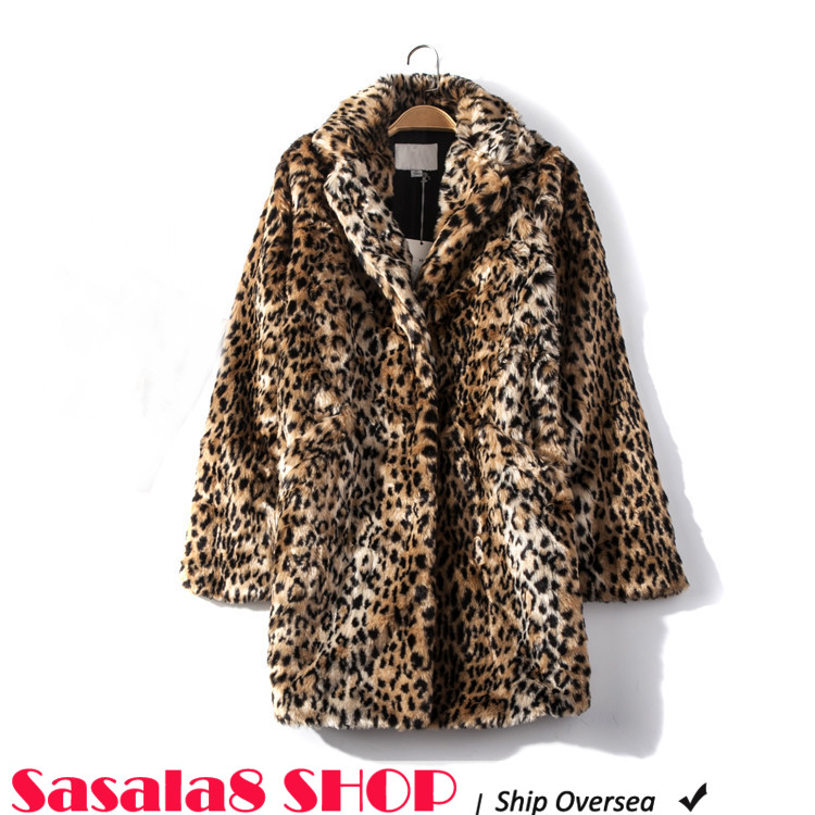 Winter fur leopard coat female thick lapel fur jacket 外套