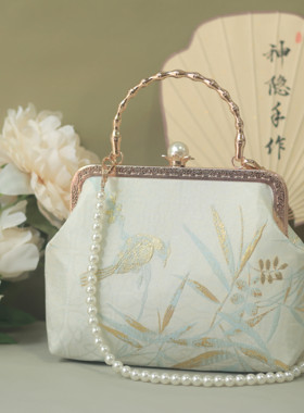 神隐原创花鸟图国风手工包旗袍包中式复古斜挎手提包口金包送妈妈