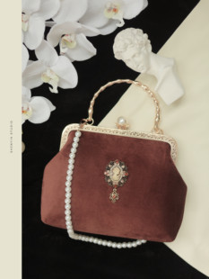 神隐手作原创中古风宴会手提包复古小众旗袍口金包2023秋冬新款