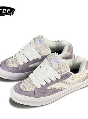 VFDF 小香风香芋紫复古板鞋女夏季新款舒适百搭透气休闲面包鞋子