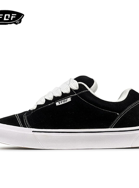 VFDF美式复古经典黑白板鞋男女2023新款高街百搭情侣低帮休闲鞋子