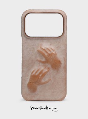浮雕艺术手掌设计皮革手机壳观念雕塑高级牛皮质感做旧礼物新年礼品适用于苹果iPhone17pro 16promax手作定制