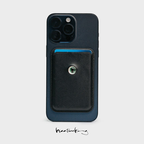 magSafe磁吸卡包适用苹果卡套吸附式卡包钱包创意眼睛真皮牛皮