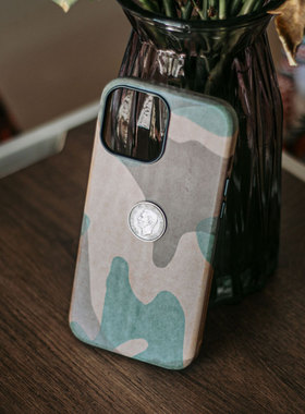 手作全包迷彩牛皮创意复古币手机壳适用于苹果iphone14promax13pro真皮高级感做旧雾蜡皮质礼物男生原创手工