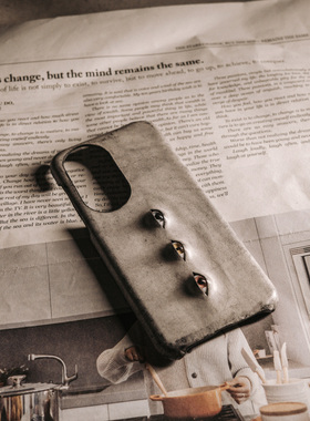 华为p70ultraP50皮质mate70mate60pro眼睛pura70pro高级感HUAWEImate50p60p60pro创意手作60RS复古手机壳适用