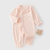 A类婴幼儿连体衣春秋季 外出服超萌哈衣爬服 纯棉小月龄女宝宝春装