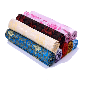 织锦缎布料面料丝绸唐装真丝绸缎中国风大红被面衣服缎面旗袍布料