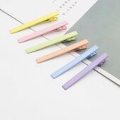 6CM马卡龙色磨砂一字夹鸭嘴夹边夹DIY手工饰品头饰发夹材料配件