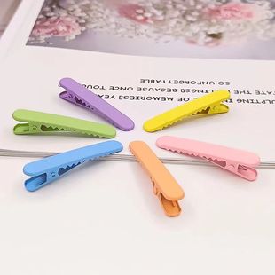 5cm网红爆款马卡龙色烤漆鸭嘴夹bb一字夹边夹diy发饰发夹头饰配件
