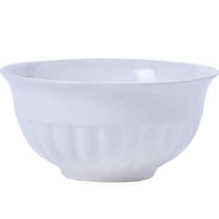 金四方瓷业骨质瓷白瓷碗纯白日式韩式骨瓷碗汤碗饭碗面碗竖纹碗