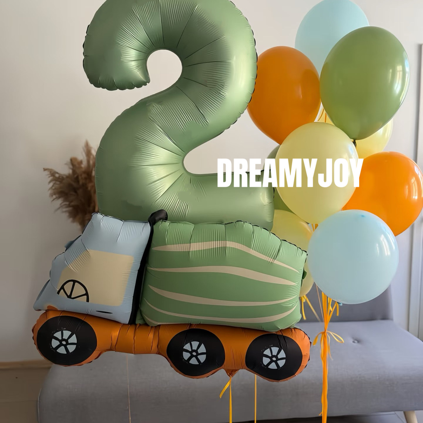 工程车主题男孩生日派对气球套装