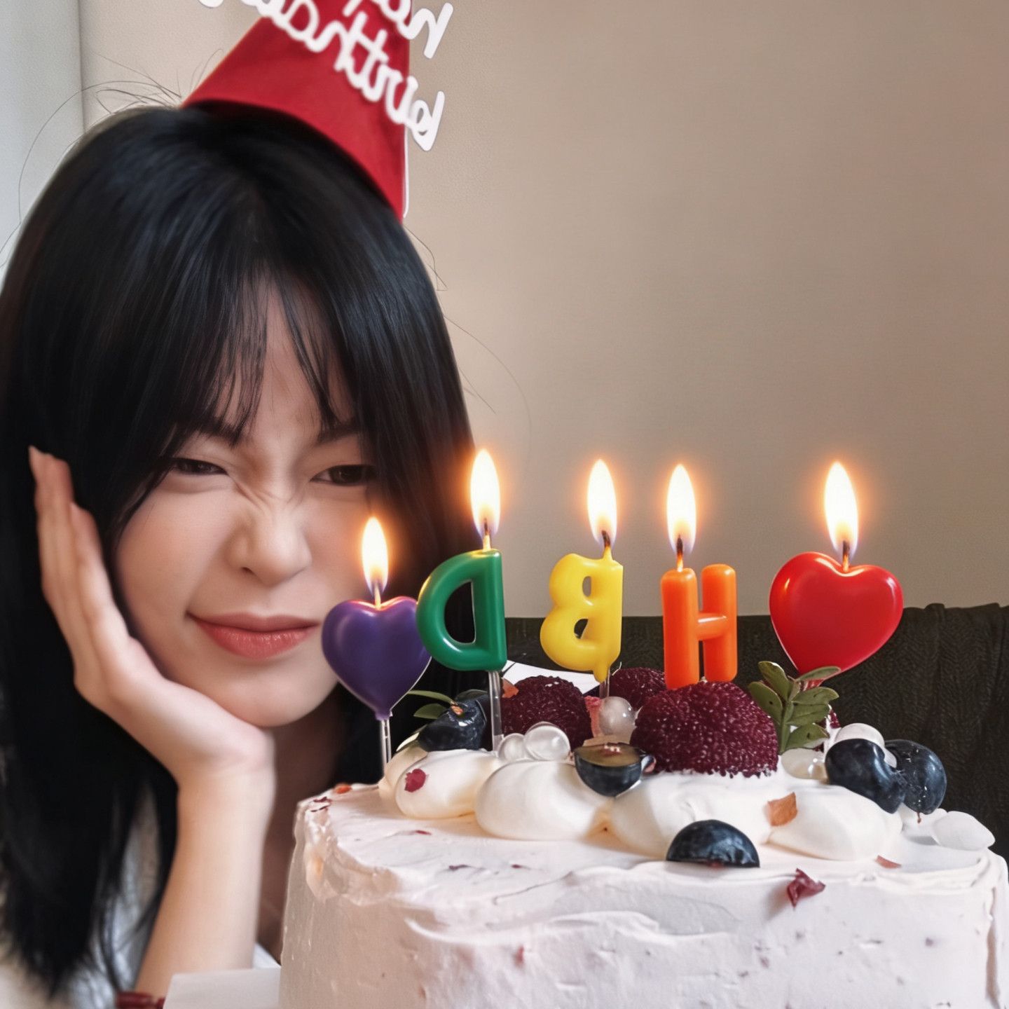 HBD爱心蜡烛蛋糕插件生日派对
