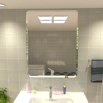 定做高清浴室镜子贴墙厕所壁挂洗手间化妆镜子玻璃镜子定制尺寸