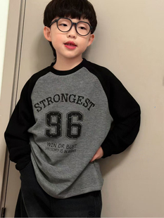 【现货】波拉韩国童装男女童中大童亲子秋冬德绒插肩袖打底长袖