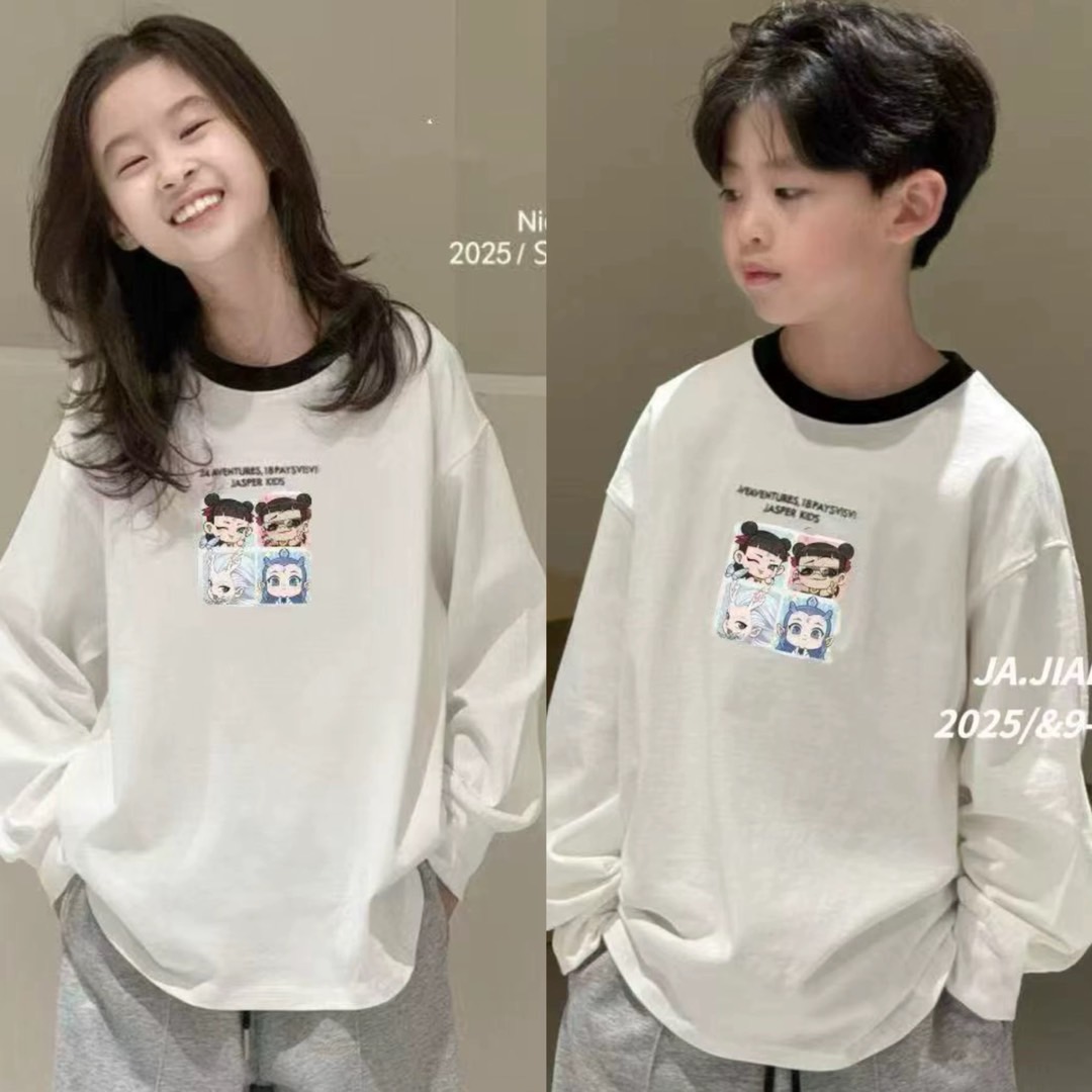 清仓现货特波拉韩国童装秋装男童女童中大童亲子哪吒上衣长袖T恤