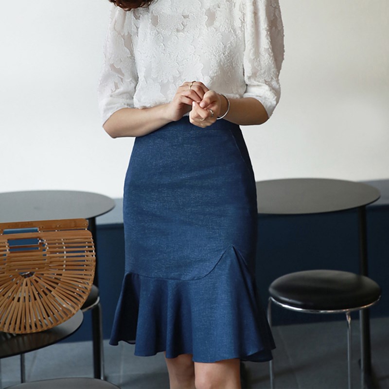 牛仔裙花瓣鱼尾裙半身裙子女夏2019新款不规则a字短裙高腰包臀裙|ruв категории Женская одежда, юбка - от Buy2taobao.com для оказания профессиональной услуги покупки агента Taobao