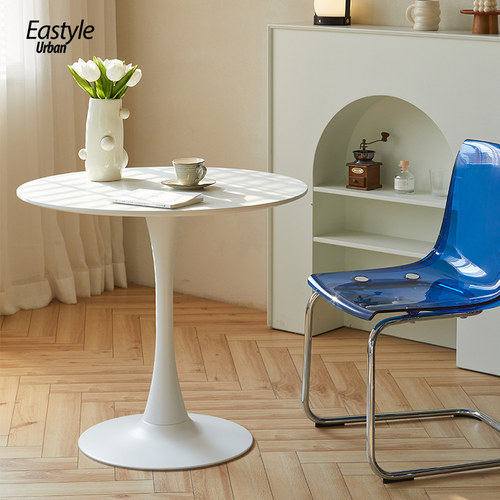餐厅家用郁金香圆桌小户型饭桌现代简约白色圆形桌子北欧网红餐桌