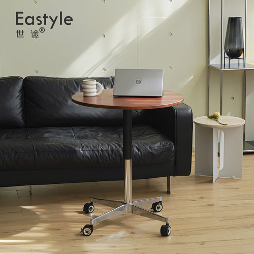 可移动中古风沙发边几升降茶几