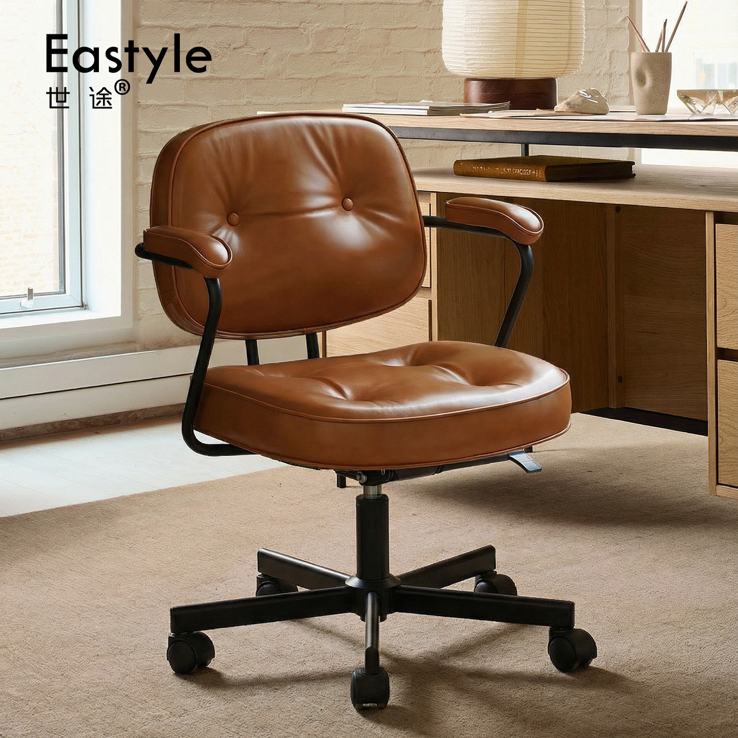 意大利进口真皮电脑椅复古人体工学办公椅家用升降旋转老板椅转椅,住宅家具,电脑椅,淘宝优惠券,粉丝福利购,淘宝优惠卷