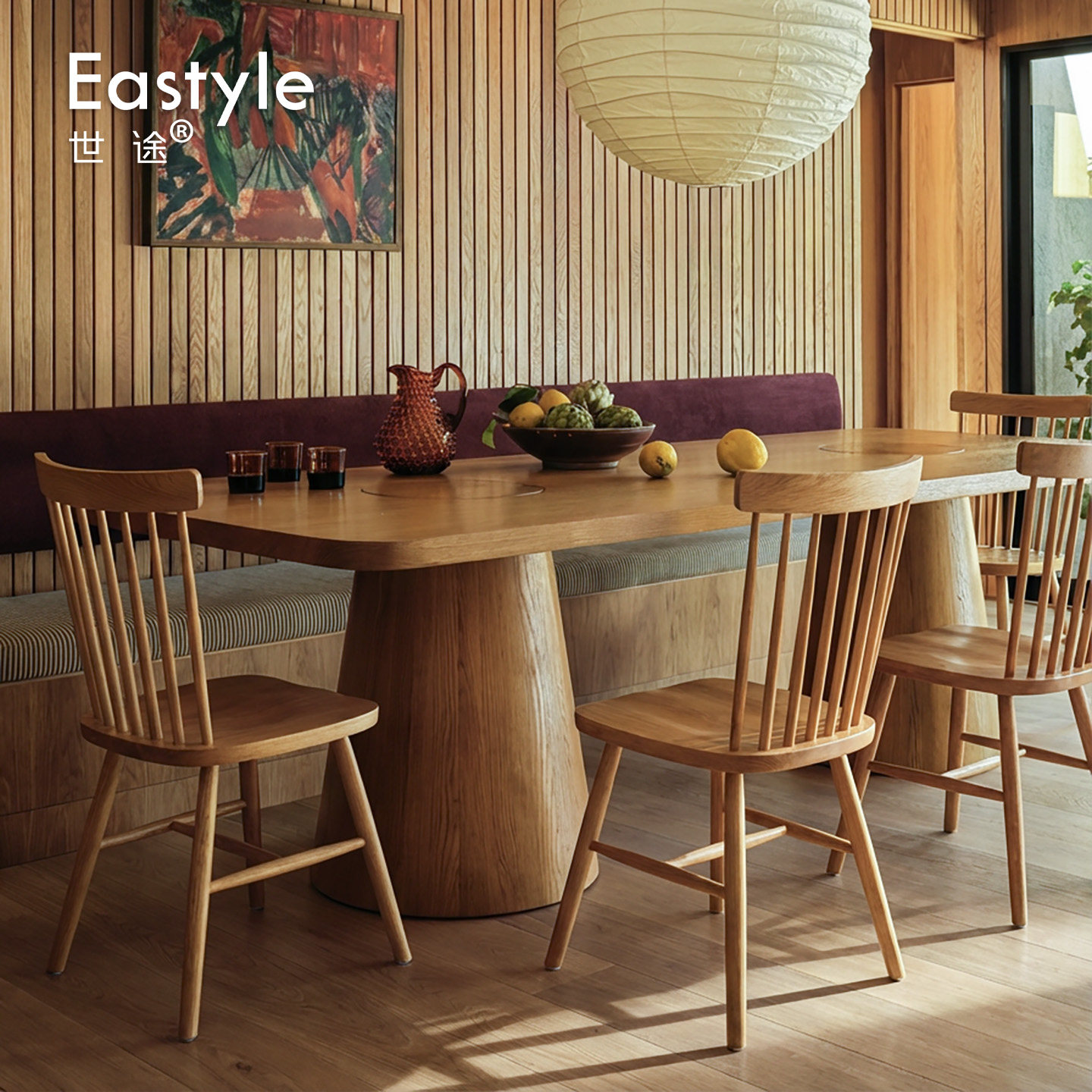 北欧实木温莎椅咖啡餐厅桌椅组合现代简约靠背椅美式餐椅家用椅子