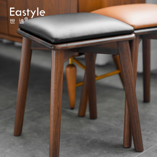 北欧实木软包方凳创意简约时尚家用小凳子日式餐桌凳化妆换鞋板凳
