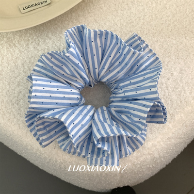 韩系ins蓝条纹大肠发圈发绳