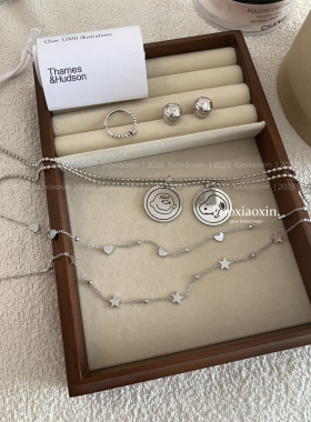 钛钢项链锁骨链爱心五角星颈链