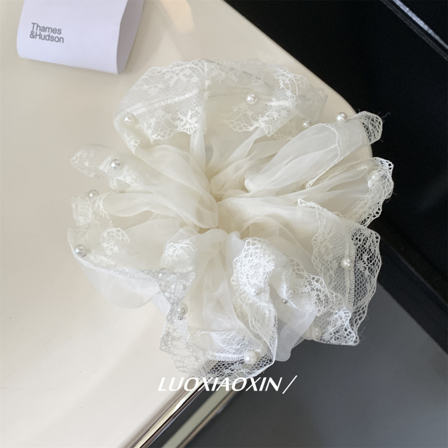 法式奶白~芭蕾风韩系蕾丝大肠圈