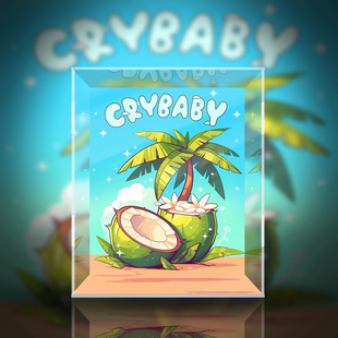 POPMART泡泡玛特 Crybaby 哭娃 椰青 吊卡 潮玩公仔专用展示盒