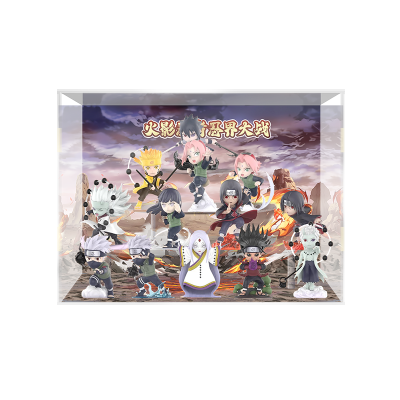 POPMART泡泡瑪特 火影忍者 忍界大作戰(zhàn)系列 潮玩盲盒亞克力展示盒