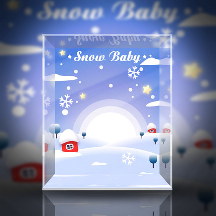 POPMART 泡泡玛特 小甜豆 雪人吊卡亚克力展示盒