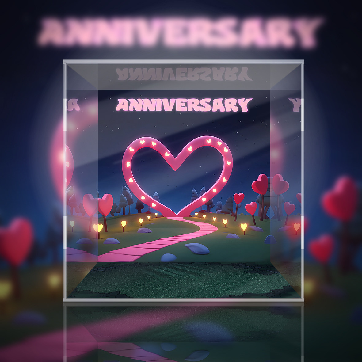 52TOYS 迪士尼经典 唐老鸭 黛西 在一起纪念日 吊卡 潮玩展示盒