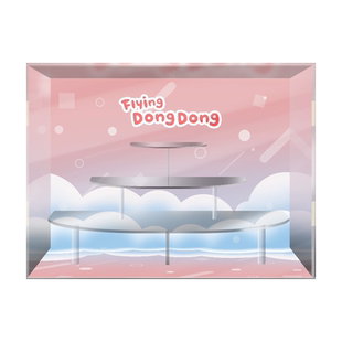 泡泡玛特Flying Dong Dong宅家日常潮玩盲盒公仔娃娃亚克力展示盒