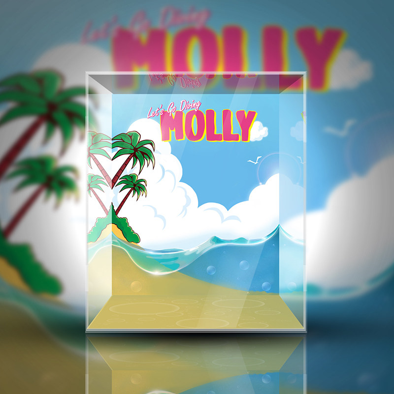 popmart泡泡玛特 molly 泡泡夏天 吊卡 潮玩专用展示盒