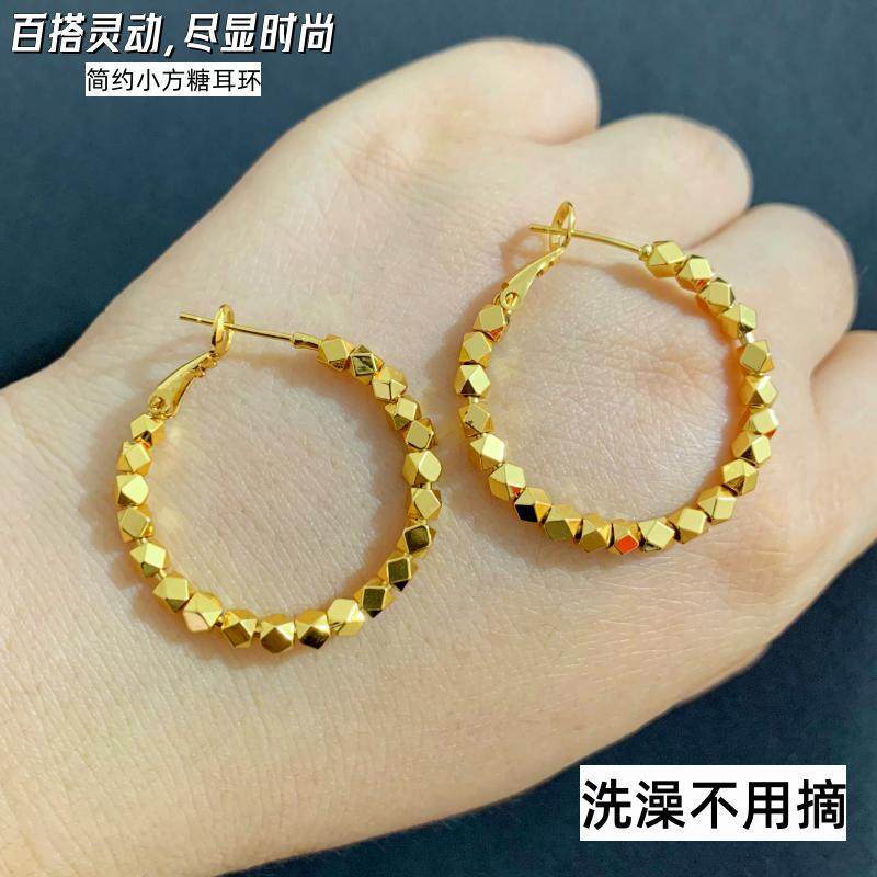 越南沙金女黄铜镀金耳环不掉色