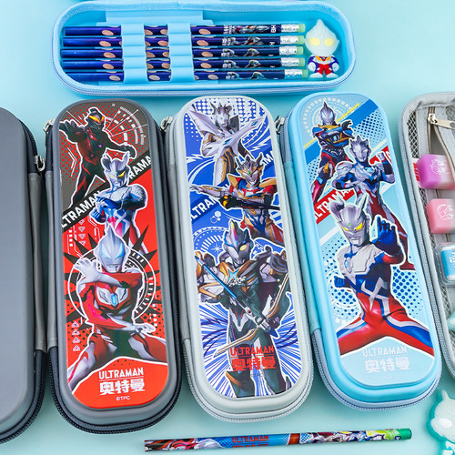 一正奥特曼布艺PP笔盒男孩文具盒