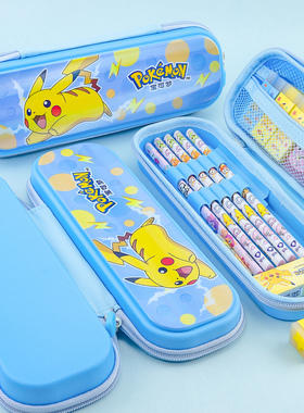一正宝可梦布艺PP笔盒YZ300056幼儿园小学生用卡通创意皮卡丘笔盒