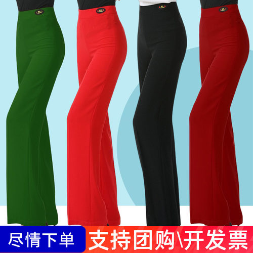 新款摩登舞裤子女薄款麻纱阔腿裤