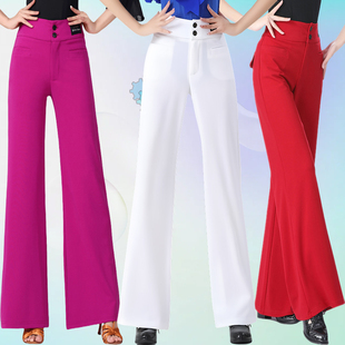 吉特巴舞蹈裤 显瘦国际拉丁舞长裤 女四季 高腰微喇四兜裤 弹力裤 新款