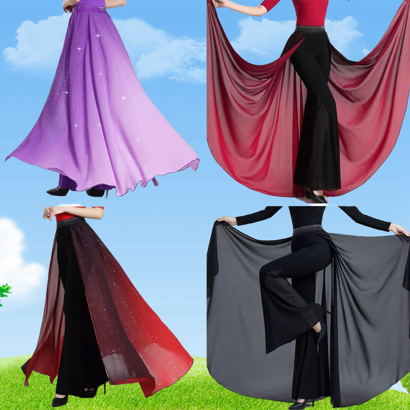 渐变烫钻亮片雪纺腰纱飘带