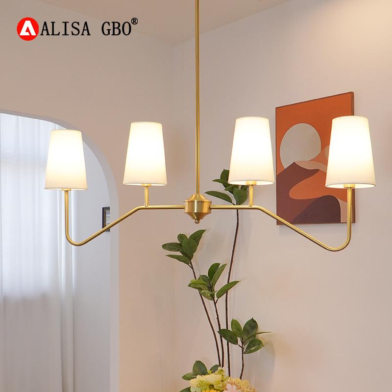 爱丽莎 美式乡村田园全铜餐厅吊灯现代简约吧台岛台设计师长吊灯